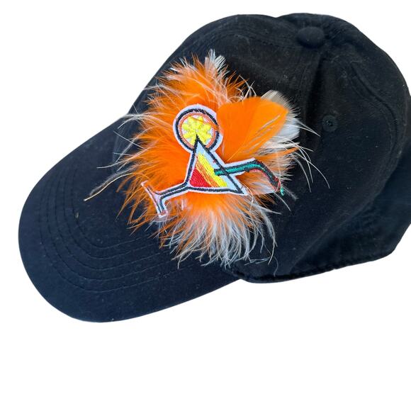 Martini Baseball Cap Upcycled One of a Kind Pickleball Black Cotton Cocktail - Picture 1 of 6